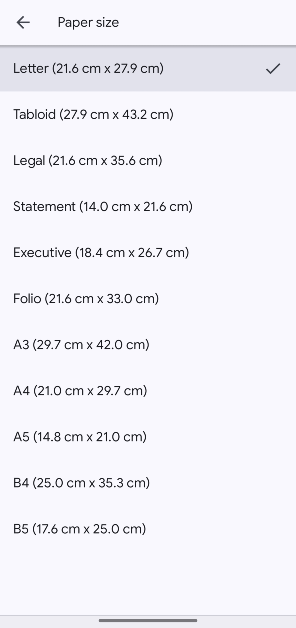 Step 5: Select your preferred size from the list.