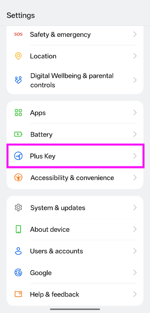 Step 2: Tap on Plus key.