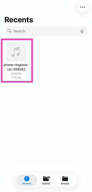 Step 2: Launch the Files app and locate the ringtone.