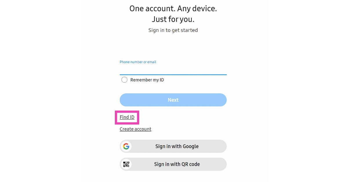 Step 2: Enter your phone number or email. If you don’t remember your login credentials, click on Find ID.