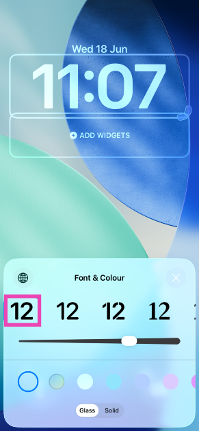 Step 4: Make sure you’ve selected the default font for the clock.