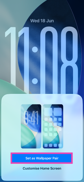 Step 8: Tap on Set as Wallpaper pair.