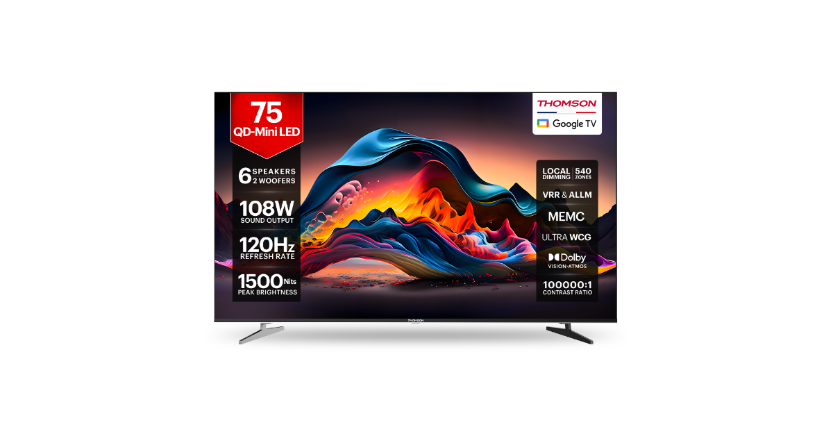 Thomson to soon unveil Mini QD 4K TV with 2 Built-In Subwoofers, 6-Speaker