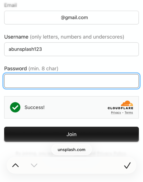 Step 2: Enter your email and create a username.