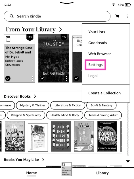 Step 3: Go to Settings. Top 3 Ways to Factory Reset an Amazon Kindle