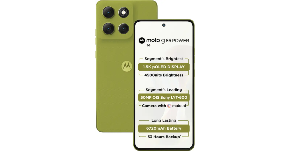 Moto G86 Power 5G with 6,720mAh battery launched in India