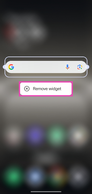 Step 2: Long-press the Google search widget on the home screen and hit Remove widget.