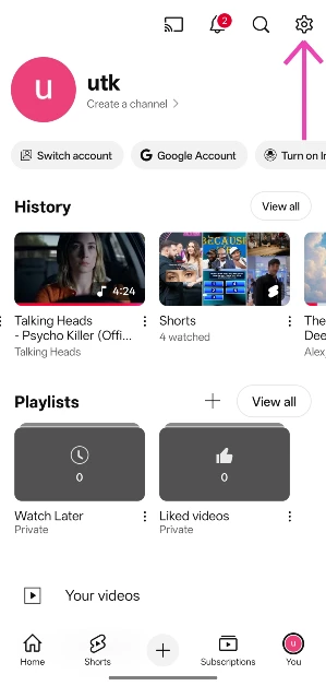 Step 2: Hit the gear icon in the top right corner of the screen.