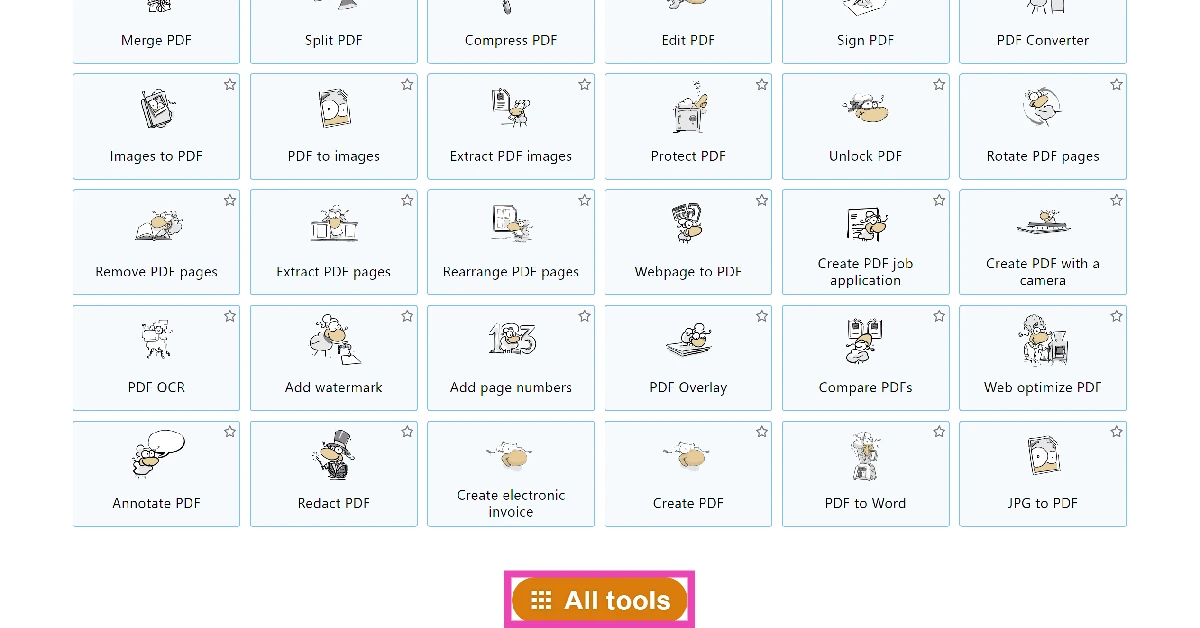Step 1: Go to https://tools.pdf24.org/en/ and click on All tools.