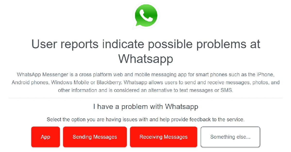 Check if WhatsApp is down