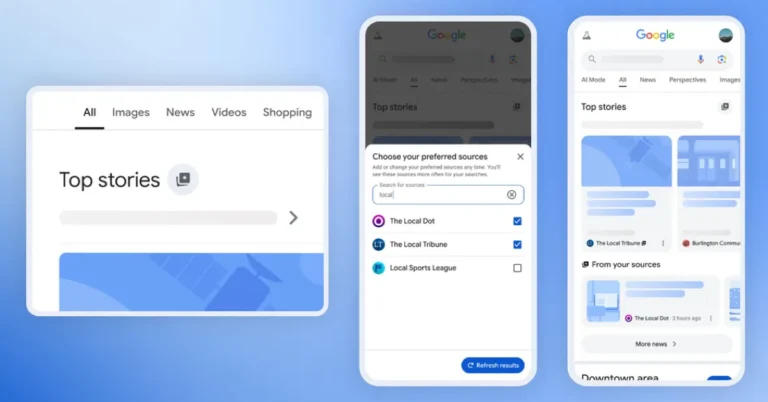 Google is allowing you to select preferred sources in Top Stories in Search in India