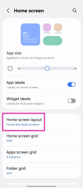Step 2: Tap on Home screen. How to restore the app drawer pages on your Samsung phone