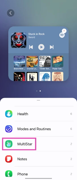 Step 10: Scroll down and select MultiStar. 3 ways to launch any app on Samsung Galaxy Z Flip’s cover screen