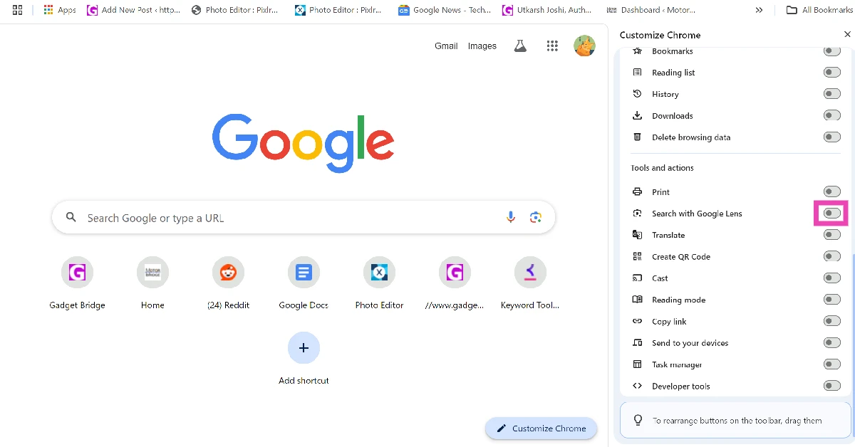 Step 4: Turn on the toggle switch next to Search with Google Lens. 6 ways to scan QR Codes on a Windows PC