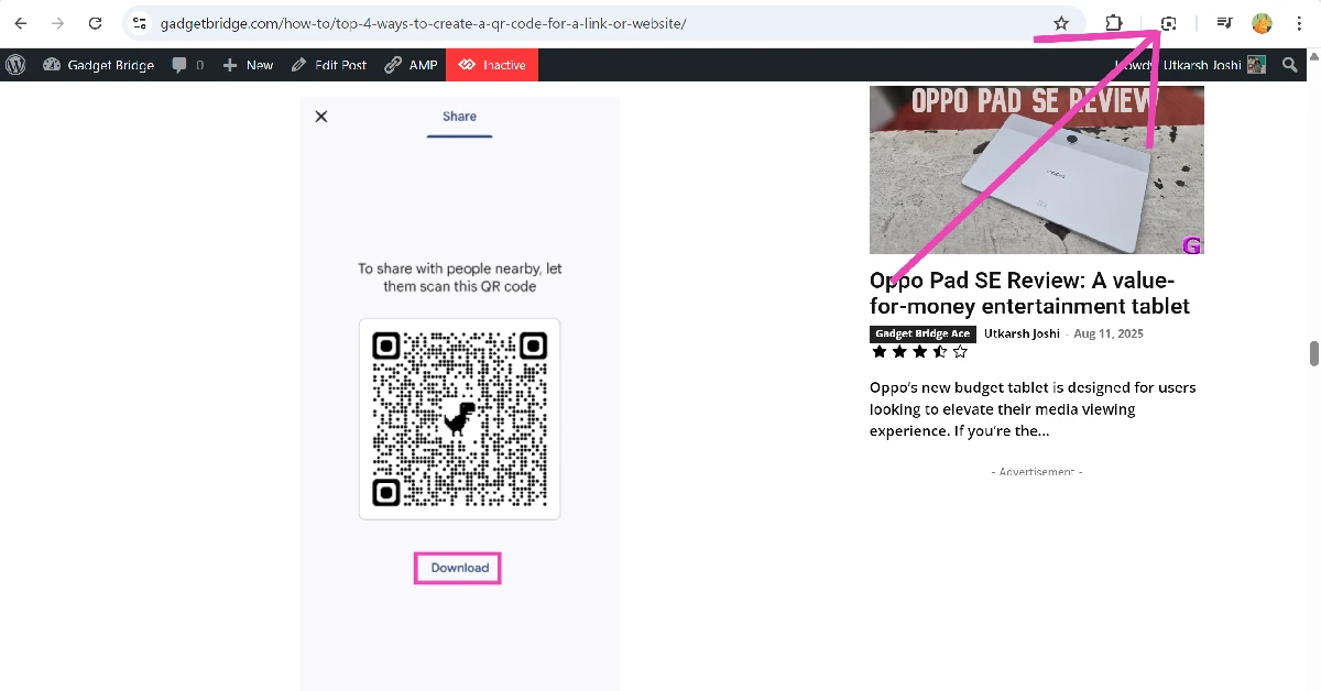 Step 6: Click the Google Lens icon next to the address bar. 6 ways to scan QR Codes on a Windows PC