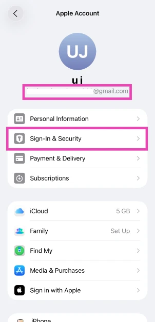 Step 2: Tap on Sign-In and Security.
