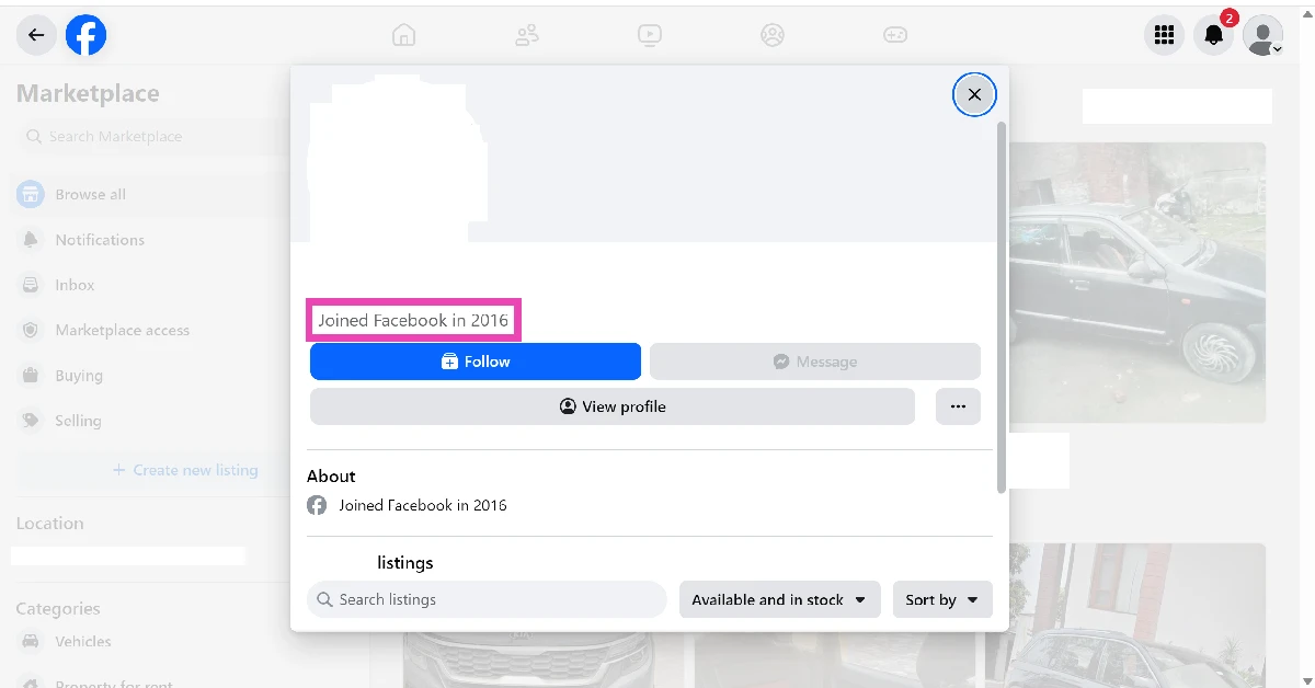 Step 6: In the address bar, substitute the seller's Account ID with the ID you just copied.