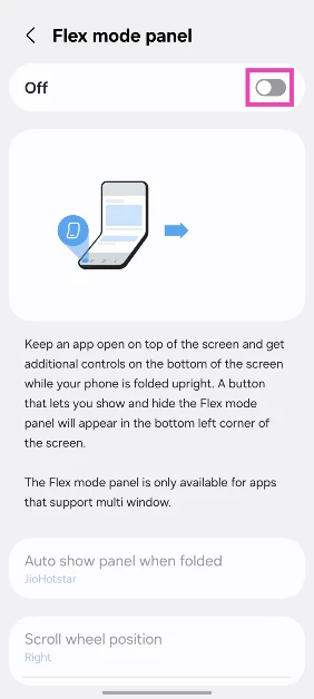 Step 4: Turn off the toggle switch.