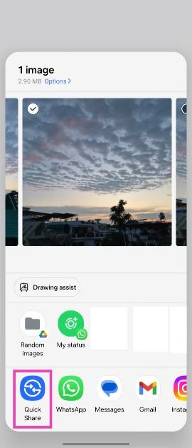 Step 3: Select Quick Share.