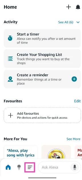 Step 2: Hit the hamburger menu icon at the bottom of the screen.