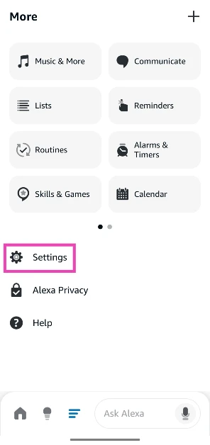 Step 3: Go to Settings. What is Whisper Mode on Alexa? How to enable it?