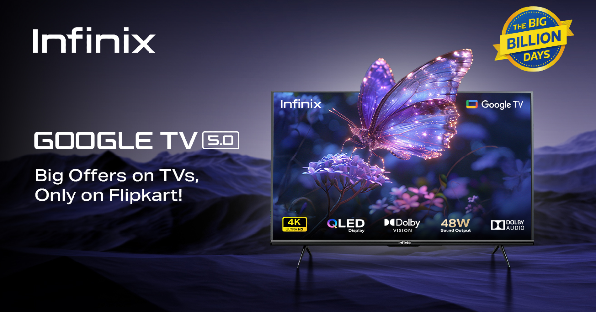 Infinix's latest QLED Google TV line-up is now available on sale for Big Billion Days shoppers