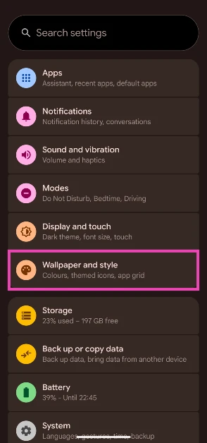 Step 1: Go to Settings and select Wallpaper.