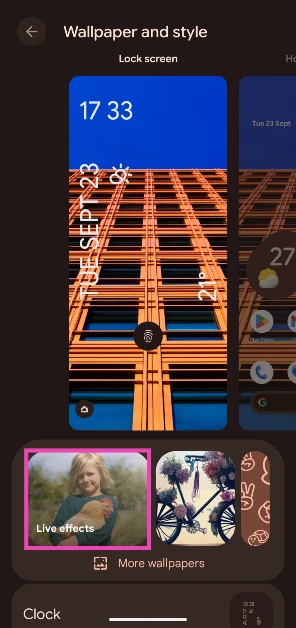 Step 2: Tap on Live effects.