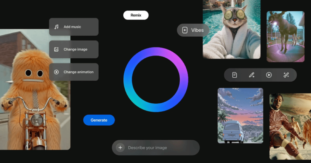 Introduced: Vibes, a new feed of AI videos allowing users to create AI videos in the Meta AI app
