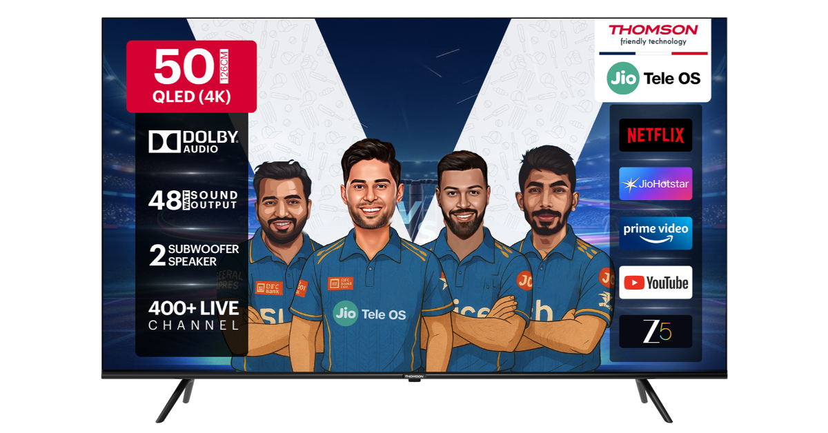 THOMSON 50-inch and 55-inch JioTele OS QLED Smart TVs
