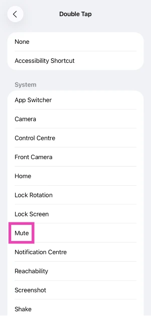 Step 5: Select Mute from the list.