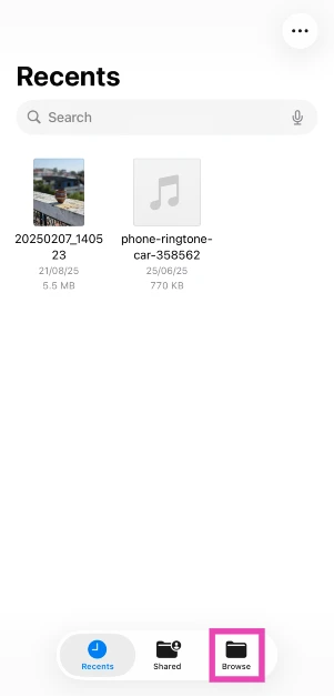 Step 1: Launch the Files app on your iPhone and switch to the Browse tab.