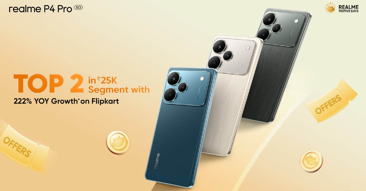 Realme P4 Pro was the star of Flipkart, with a 222% YoY increase in sales