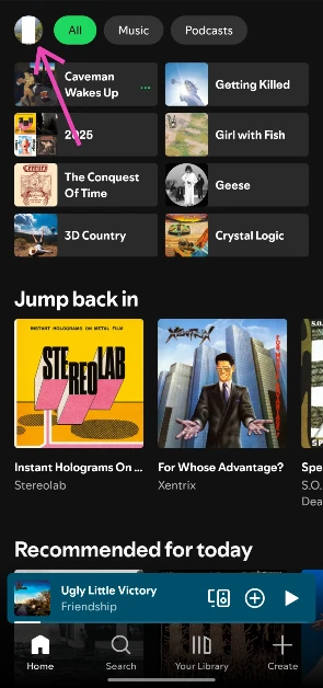 Step 2: Tap your profile picture in the top left corner of the screen.