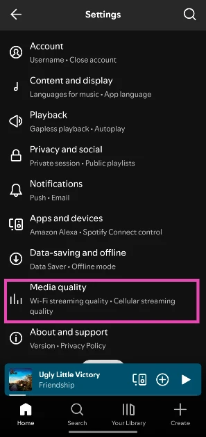 Step 4: Go to Media quality. How to enable Lossless Audio in Spotify