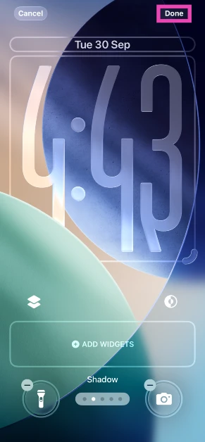 Step 8: Hit Done. How to change the lock screen clock script on iPhone