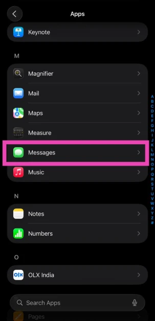 Step 3: Select Messages.