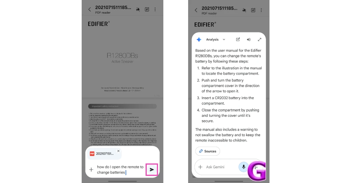 Step 5: Enter your question in the text box and hit Enter.