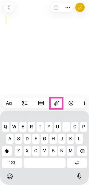 Step 3: Hit the paperclip icon.