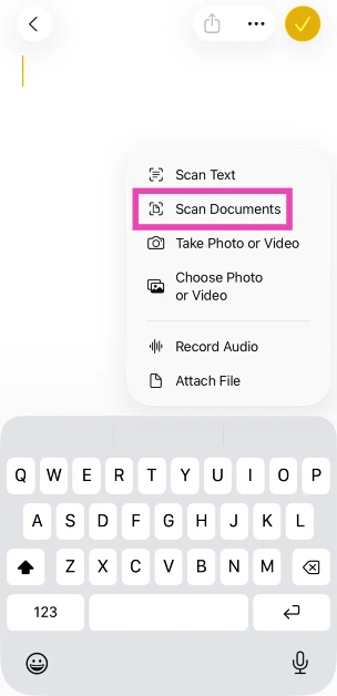 Step 4: Tap on Scan Documents.