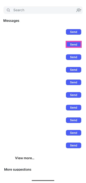 Step 5: Hit Send next to the profile of a contact.