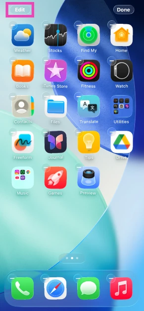 Step 2: Tap on Edit in the top left corner of the screen.