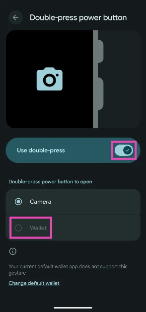 Step 4: Turn on the toggle switch next to Use double press. Android 16 lets you launch Google Wallet with the side button: Here’s how