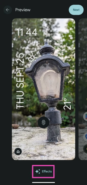 Step 4: Tap the Effects icon.