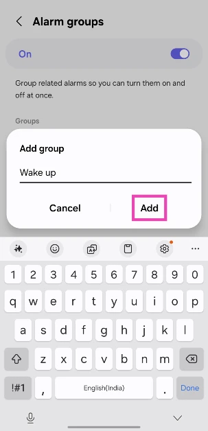 Step 5: Name the group and hit Add.