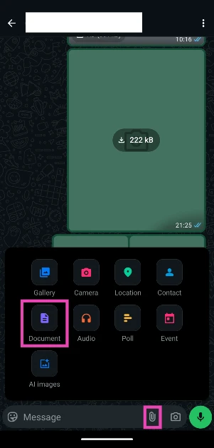 Step 2: Hit the clip icon in the text box.