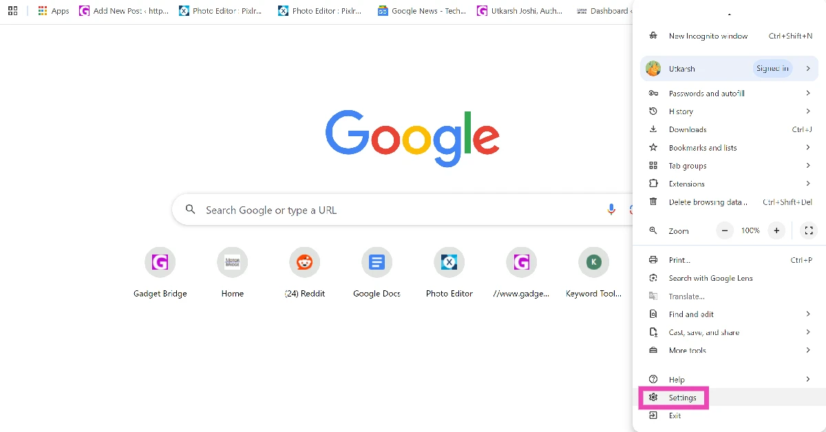 Step 1: Launch Google Chrome on your PC and go to Settings. 3 ways to change the default drive on your Windows 11 PC