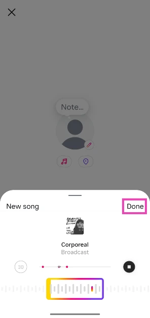 Step 6: Use the seek bar to select a snippet. Hit Done. How to share song lyrics from Spotify