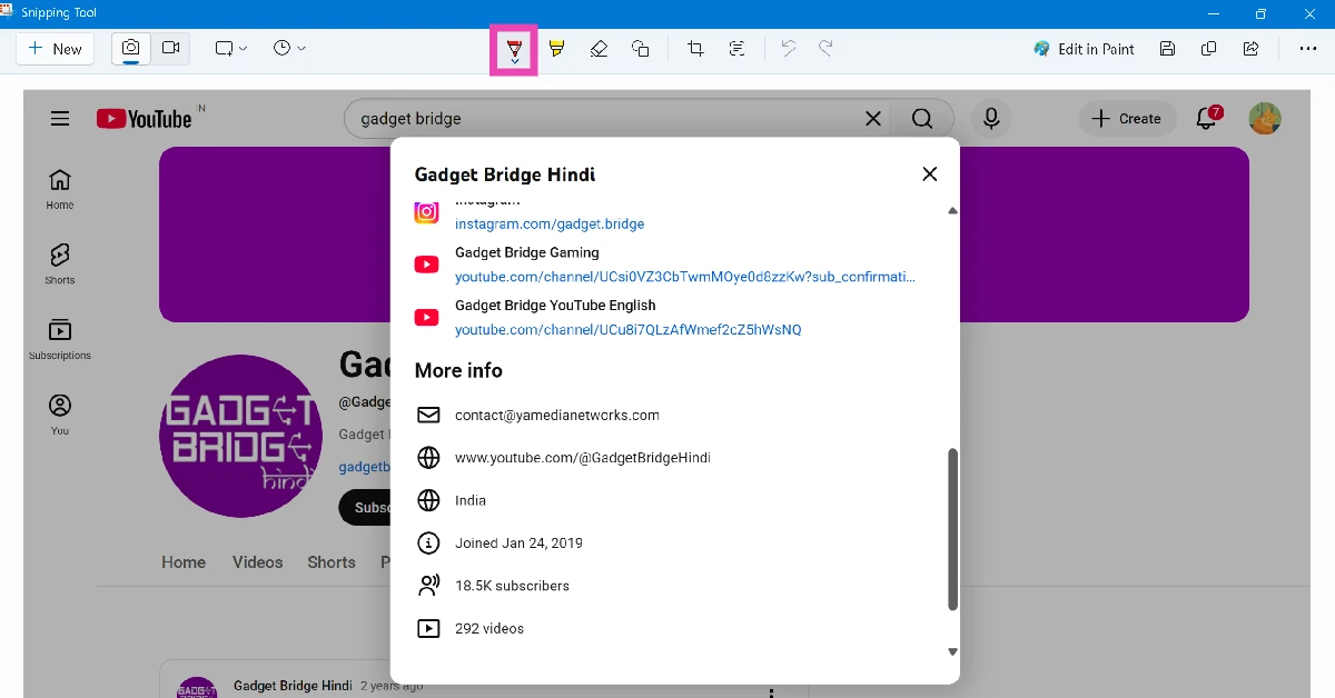 Step 3: Click the ballpoint pen icon in the top row. How to remove sensitive information from screenshots in Windows 11 windows snipping tool quick redact