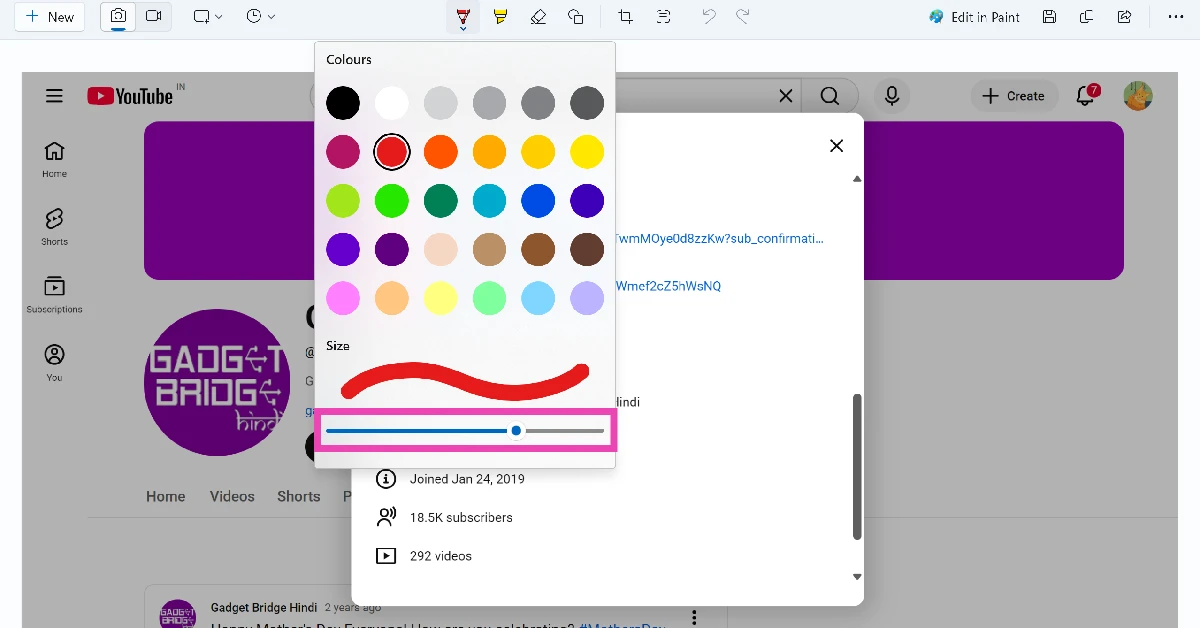 Step 4: Select a colour and stroke size. How to remove sensitive information from screenshots in Windows 11